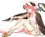  circe cleavage emokakimasu fate/grand_order garter no_bra pantsu pointy_ears weapon wings 