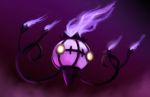  2017 ambiguous_gender animate_inanimate chandelure fire flying glowing glowing_eyes mothmandraws nintendo pok&eacute;mon pok&eacute;mon_(species) purple_fire video_games yellow_eyes 