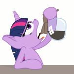  2018 animated beverage coffee digital_media_(artwork) drinking equine female friendship_is_magic fur hair horn horse mammal multicolored_hair my_little_pony open_mouth pony simple_background tongue twilight_sparkle_(mlp) unicorn zutheskunk 