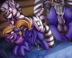  anal anal_penetration blush cum cum_in_ass cum_inside dripponi equine fan_character friendship_is_magic horse male male/male mammal my_little_pony open_mouth penetration pony zebra 