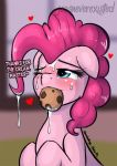  &lt;3 2018 blue_eyes blush cookie cum cum_on_face dialogue english_text equine female food friendship_is_magic horse jcosneverexisted mammal my_little_pony one_eye_closed pinkie_pie_(mlp) pony solo text 