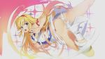  android arm_ribbon ass blonde_hair breast_grab breasts breasts_outside choker cutie_honey_universe grabbing hairband kisaragi_honey legs long_hair medium_breasts nipples official_art ribbon solo torn_clothes underboob yuuki_hagure 