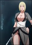  1girl artist_request blonde_hair breasts cleavage large_breasts naruto naruto_shippuuden samui smile 