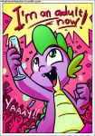  2018 animated bread cheering comic crowd dragon equine food friendship_is_magic green_eyes green_scales group male mammal my_little_pony purple_skin scales solo_focus spike_(mlp) toast whateverbender 