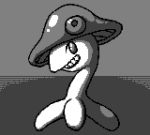  blckflyn breloom digital_media_(artwork) flygon_(artist) fungi_fauna greyscale grin monochrome mushroom nintendo pixel_(artwork) pok&eacute;mon pok&eacute;mon_(species) smile solo video_games 