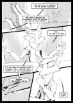  2018 anthro canine clothed clothing comic dialogue disney duo english_text fan_character female fox greyscale mammal monochrome neveen_(kulkum) screentone speech_bubble text thewyvernsweaver zootopia 