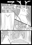  2018 anthro antlers canine cervine clothed clothing comic dialogue disney duo elk english_text fan_character female fox greyscale horn male mammal monochrome neveen_(kulkum) screentone speech_bubble text thewyvernsweaver zootopia 