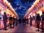  clouds festival group japanese_clothes night original shrine sky stars summer tree v-mag 