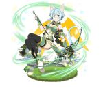  animal_ears arm_strap armlet arrow black_legwear black_ribbon blue_eyes blue_hair bow_(weapon) breasts cat_ears cat_tail cleavage covered_navel faux_figurine fingerless_gloves full_body gloves green_gloves hair_between_eyes hair_ribbon holding holding_arrow holding_bow_(weapon) holding_weapon looking_at_viewer medium_breasts multiple_wings official_art parted_lips ribbon scarf short_hair_with_long_locks short_shorts shorts sidelocks simple_background sinon sinon_(sao-alo) solo sword_art_online sword_art_online:_code_register tail thighhighs thighlet weapon white_background wings yellow_wings 