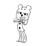  animated anthro bear blush boxoftoffee cartoon_network clothing dress eyelashes female hip_thrust looking_at_viewer mammal paper simple_background smile solo standing teri_(tawog) the_amazing_world_of_gumball white_background 