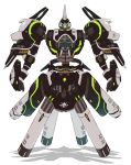  highres horn inabi mecha no_humans no_legs original pauldrons robot simple_background white_background 