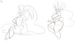  anthro anthrofied bathrobe big_breasts black_and_white breasts cleavage clothed clothing female half-closed_eyes immortalstar lagomorph lopunny mammal monochrome nintendo pok&eacute;mon pok&eacute;mon_(species) pok&eacute;morph robe simple_background smile solo video_games 