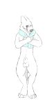  animal_genitalia anthro aquestionableponyblog arctic_wolf balls blue_eyes canine crossed_arms digitigrade ears_back eyebrows front_view fully_sheathed fur hi_res holding_object looking_at_viewer male mammal nude one_eye_closed paws ruff sheath simple_background sketch smile solo standing teats towel white_background white_balls white_fur white_sheath wolf 
