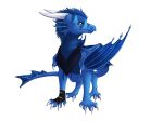  2015 alpha_channel blue_hair claws digital_media_(artwork) dragon feral hair horn icelectricspyro membranous_wings no_sclera scalie simple_background solo standing transparent_background western_dragon wings 