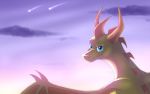 2016 day digital_media_(artwork) dragon feral horn icelectricspyro male membranous_wings outside scalie sky smile solo spines western_dragon wings 