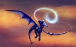  2015 claws day digital_media_(artwork) dragon flying horn icelectricspyro membranous_wings outside scalie sky solo spines western_dragon wings 