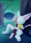  balls big_ears carpetwurm claws clothing digimon eyes_closed feline foreskin forest fur gatomon gloves grass hyper_foreskin loincloth long_foreskin long_tail male mammal navel paws penis sleeping solo sound_effects text tree uncut whiskers white_fur zzz 