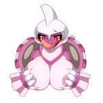  big_breasts black_sclera blush breasts female headshot huge_breasts legendary_pok&eacute;mon naughty_face nintendo palkia pok&eacute;mon pok&eacute;mon_(species) saliva simple_background srmario tongue tongue_out video_games white_background 