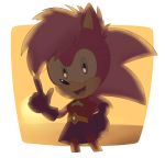  anthro black_nose chippidraws chocolatechippi clothing desert female gloves hair hedgehog hi_res mammal pink_hair solo sonia_the_hedgehog sonic_(series) sonic_underground sunset 