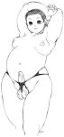  1boy erect lineart nipples penis solo tanuma_yuuichirou 