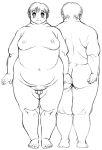  1boy fat lineart nipples nude obese penis solo tanuma_yuuichirou 