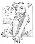  2018 angry anthro bottomless clothed clothing dialogue english_text flinters flinters_(character) kangaroo male mammal marsupial mostly_nude open_mouth solo text vest whiskers 