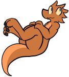  aliasing alpha_channel ambiguous_gender kobold orange_body reclining simple_background solo transparent_background trout_(artist) 