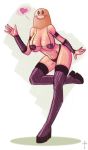  &lt;3 anchkreuz_(artist) big_breasts blush boots breasts clothing dark_skin diglett female footwear humanoid lingerie mammal nintendo pok&eacute;mon pok&eacute;mon_(species) pose simple_background solo standing thick_thighs video_games waving what why wide_hips 