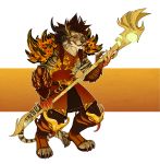  4_ears alpha_channel anthro armor charr claws feline guild_wars hi_res horn male mammal multi_ear parasitic-catagion simple_background solo staff standing video_games 