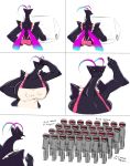 2016 anon anthro apron averyshadydolphin barbecue big_breasts breasts clothing comic dragon erection female group hi_res huge_breasts hypnosis male mind_control penis regalia_(character) simple_background text white_background 