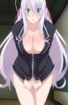  1girl blue_eyes blush breasts cleavage high_school_dxd large_breasts long_hair looking_at_viewer rossweisse screencap stitched white_hair 