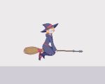  animated animated_gif blue_eyes blue_hat broom broom_riding closed_eyes flying_sweatdrops full_body glasses hat hat_ribbon kneehighs little_witch_academia lotte_jansson orange_hair red-framed_eyewear ribbon saino school_uniform short_hair smile solo witch_hat 