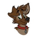  anthro canine clothed clothing collar dog mammal matt_riskely portrait simple_background solo tinydeerguy topless white_background 