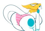  2016 aijou anthro averyshadydolphin big_breasts big_butt big_thighs blonde_hair blue_markings breasts butt clothed clothing dragon female hair happy huge_breasts huge_butt jou looking_at_viewer looking_back markings open_mouth panties partially_clothed presenting presenting_hindquarters rear_view simple_background solo topless underwear 