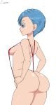  1girl ass bikini breasts bulma canime dragon_ball dragon_ball_super sling_bikini 