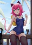  animal_ears annie_hastur cameltoe league_of_legends school_swimsuit sonikey swimsuits tail thighhighs 