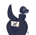  anthro balls bent_over big_butt butt digital_media_(artwork) dinosaur google google_chrome looking_at_viewer looking_back male notjoe presenting presenting_hindquarters rear_view reptile scalie sign sketch smile solo 