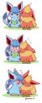  2016 azuma_minatsu blush duo eeveelution flareon glaceon nintendo open_mouth pok&eacute;mon pok&eacute;mon_(species) video_games 