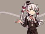  :o adrian_ferrer amatsukaze_(kantai_collection) brown_eyes choker dress hair_tubes hat index_finger_raised kantai_collection lifebuoy long_hair mini_hat sailor_dress silver_hair solo two_side_up upper_body 