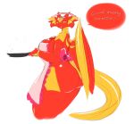  2016 anthro apron armor averyshadydolphin big_breasts big_butt breasts butt clothed clothing comfy_(disambiguation) dialogue digital_media_(artwork) female fingers frying_pan greeting hieratic_sun_dragon_overlord_of_heliopolis looking_at_viewer morning naked_apron open_mouth pink_apron simple_background smile solo steam teeth thick_thighs tongue voluptuous welcoming white_background wide_hips wings yellow_eyes yellow_tail yu-gi-oh 