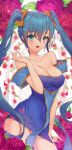  :d bad_id bad_pixiv_id bangs bare_shoulders blue_dress blue_eyes blue_hair blurry blurry_background blush breasts cleavage collarbone depth_of_field dress dress_tug eyebrows_visible_through_hair flower hair_between_eyes hair_ornament hand_up highres large_breasts league_of_legends lee_seok_ho long_hair off-shoulder_dress off_shoulder open_mouth petals pink_flower pink_rose pinky_out rose rose_petals short_dress sidelocks signature smile solo sona_buvelle twintails upper_teeth very_long_hair 