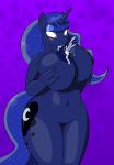  americananomaly_(artist) anthro anthrofied areola big_breasts breast_suck breastfeeding breasts equine erect_nipples female friendship_is_magic hi_res horn huge_breasts lactating mammal milk my_little_pony nipple_suck nipples nude princess_luna_(mlp) pussy self_suckle solo sucking unicorn 