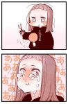  2koma blush brown_hair comic crying crying_with_eyes_open cutting_hair hand_mirror holding long_sleeves mirror o_o original scissors severed_hair shunsuke tears translation_request 