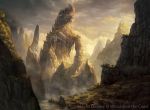  artist_name cloud cloudy_sky commentary dragon english_commentary fantasy magic:_the_gathering mountain nature no_humans outdoors overcast river scenery skull sky watermark 