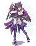  animal_ears armor black_hair blake_belladonna cat_ears check_commentary color_connection commentary_request highres iesupa long_hair mecha_musume navel neon_lights rwby sleeveless solo sword tonfa weapon yellow_eyes 