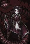  1girl centipede creepy dark entoma_vasilissa_zeta insect insect_girl japanese_clothes kimono looking_at_viewer maid monster_girl ofuda overlord_(maruyama) red_eyes 