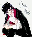  black_hair harry_potter lighter male male_focus school_uniform short_hair sirius_black smoking solo 