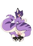  anthro big_butt big_ears blush breasts butt dildo dragon feline female fur hair hi_res hybrid looking_at_viewer looking_back mammal multicolored_fur nude pawpads paws penetration purple_fur purple_hair pussy rear_view sex_toy simple_background slightly_chubby solo tongue tongue_out tsukiyo unknown_artist vaginal vaginal_penetration white_background white_fur yellow_eyes 