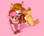  &lt;3 anal anal_penetration anthro arm_warmers armwear big_butt blush butt canine clothed clothing crossdressing cum cum_inside cum_while_penetrated dog fur girly helloggi husky legwear male male/male mammal panties penetration ren&eacute;(renethehuskypup) socks thigh_highs underwear 