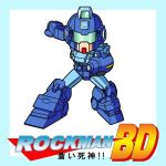  blue_destiny_01 cosplay crossover english gundam gundam_side_story:_the_blue_destiny mayohi_neko mecha no_humans rockman rockman_(character) rockman_(character)_(cosplay) rockman_(classic) solo translation_request weapon 